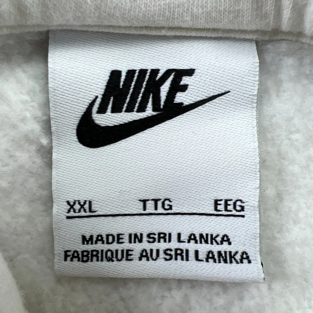 Nike Sportswear Club Fleece Hoodie Mens 2XL Beige Cotton Swoosh Logo Everyday